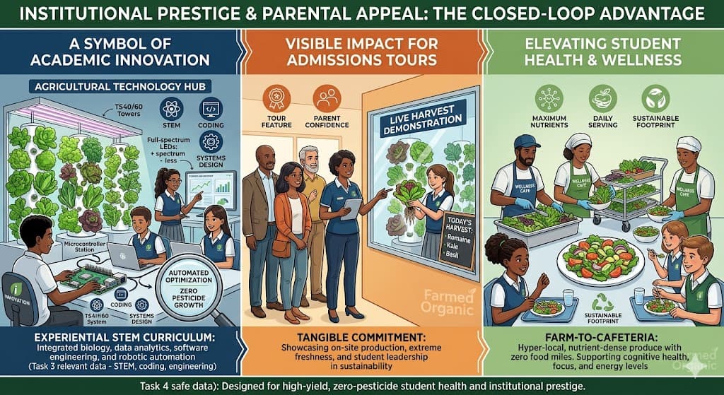 Prestigio institucional y atractivo para los padres en el campus secundario.